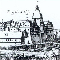 Abbildung eines Merianstichs von 1654 mit dem Schloss Winsen (Luhe)
